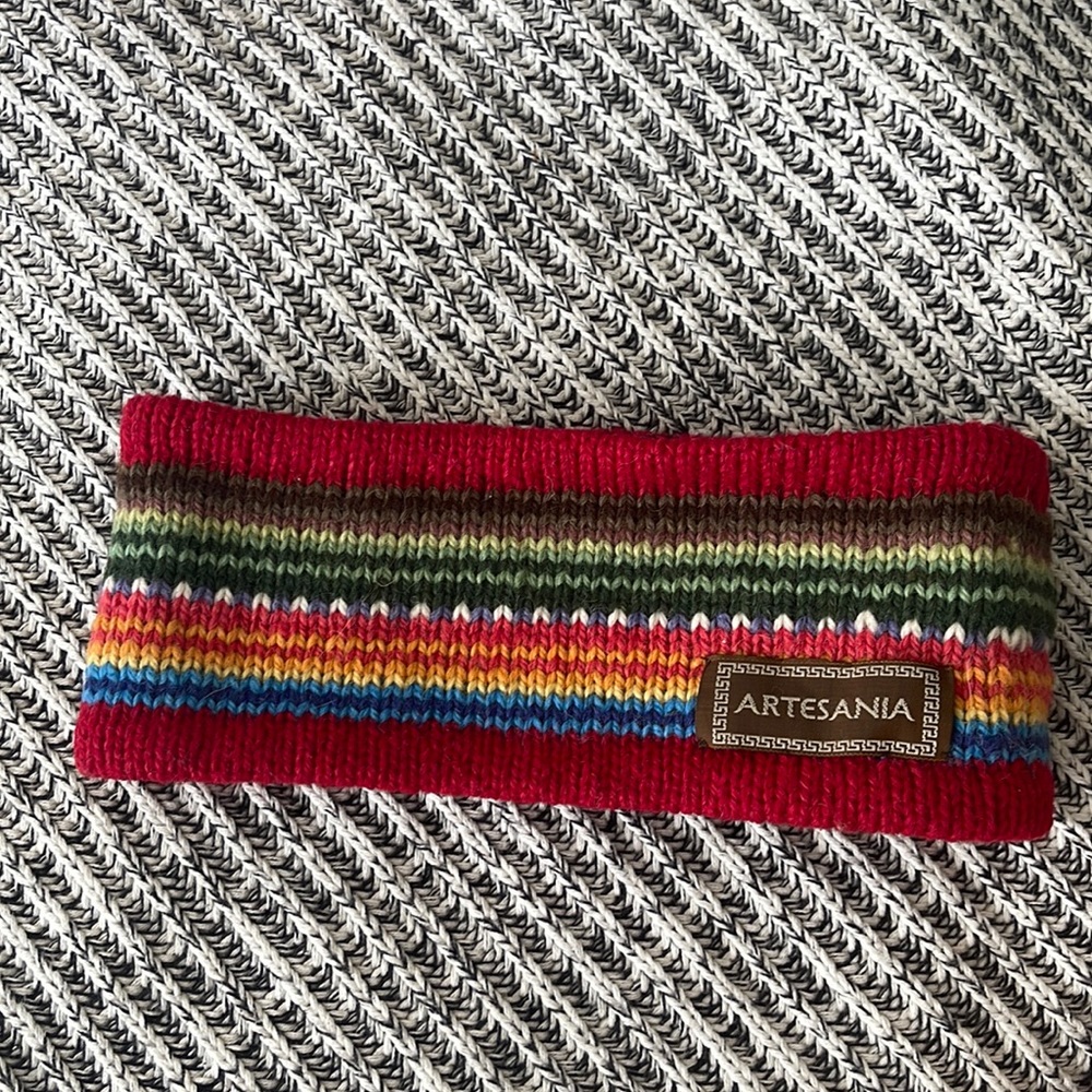Soft Alpaca wool lined ear warmer headband